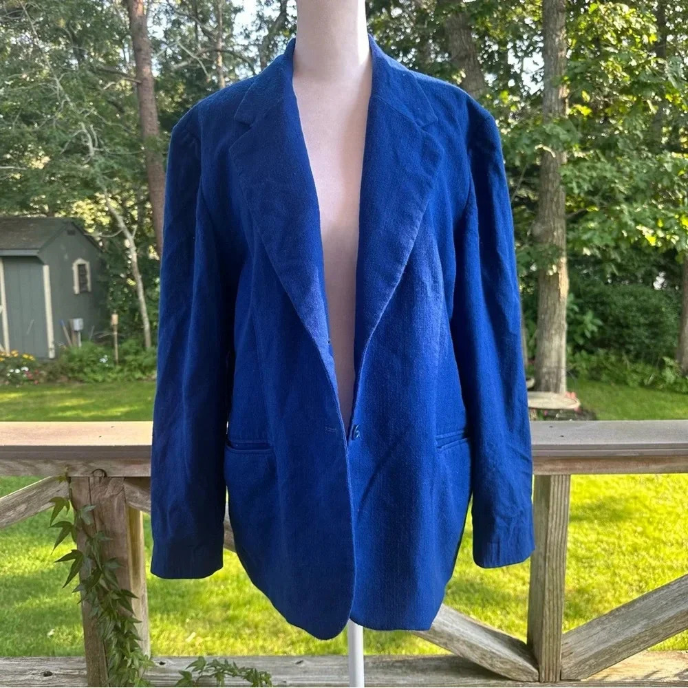 Pendleton Vintage Royal Blue Wool Blazer Large 16